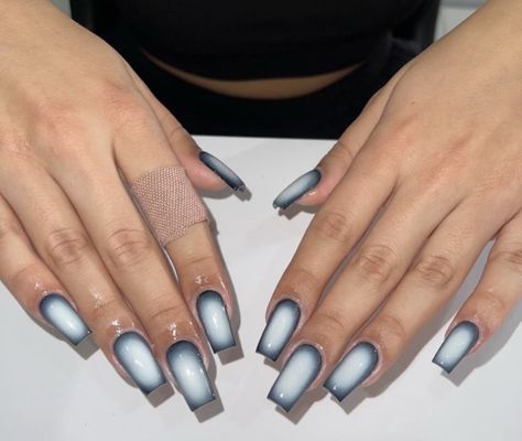 Grey Airbrush Nails, Airbrush Nails, Black And Grey, Nails, Grey, Beauty, Quick Saves, Black