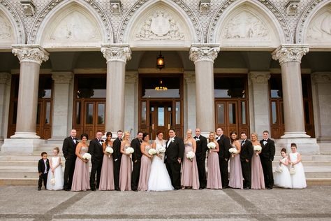 Mauve and Black Wedding Party Dusty Rose Mismatched Bridesmaids, Mauve Bridesmaid Dress With Groomsmen, Mauve And Black Wedding, Black And Mauve Wedding, Mauve Wedding Table, Dark Mauve Wedding, Black Bridal Party Attire, Black Bridal Party, Ideas Wedding Party