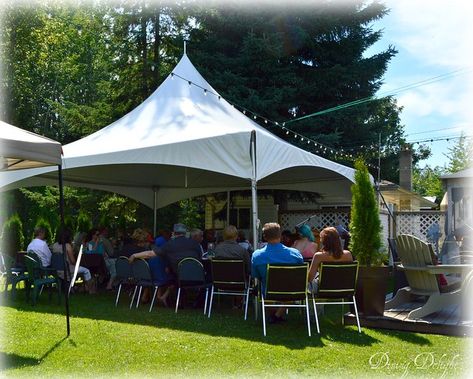 Dining Delight: Outdoor Memorial Service Outdoor Memorial Service Ideas, Memorial Service Ideas, Backyard Celebration, Service Ideas, In Memory Of Dad, Ideas Garden, Memorial Service, Celebration Of Life, Patio Umbrella