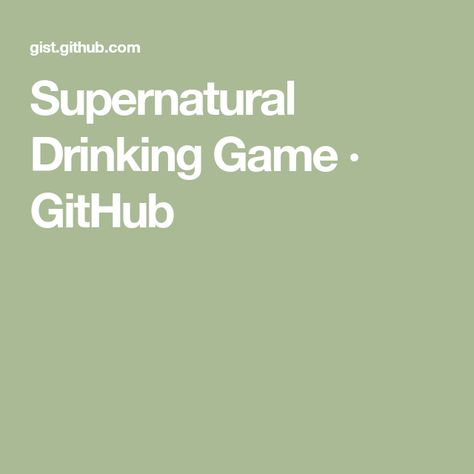 Supernatural Drinking Game, Magic Fingers, Double Entendre, Watery Eyes, Drinking Game, Lip Sync, Drinking Games, Girly Stuff, Games To Play