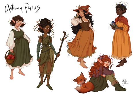 ArtStation - Seasonal Fairies - Autumn 2021, Yenthe Joline Autumn Fairies, Autumn Witch, Autumn Fairy, Fantasy Character Design, Pretty Art, Character Design Inspiration, Aesthetic Art, Amazing Art, Art Sketches