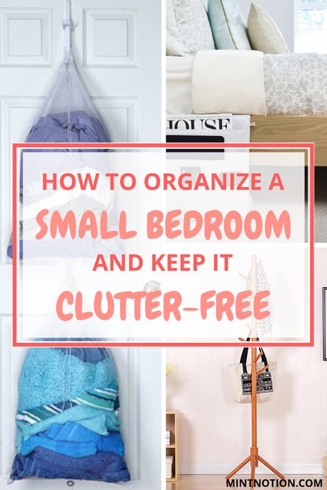 How to organize a small bedroom and keep it clutter-free. Small bedrooms can be challenging to keep clean and organized. Use these tips to help you declutter your apartment bedroom and create a space that feels HUGE! #minimalist #minimalism #homedecor #smallbedroom Organize A Small Bedroom, Shoe Organization Small Space, Bedroom Clutter, Apartment Shopping, Clean Living Rooms, Cluttered Bedroom, Room Organization Bedroom, Small Apartment Bedrooms, Small Bedrooms