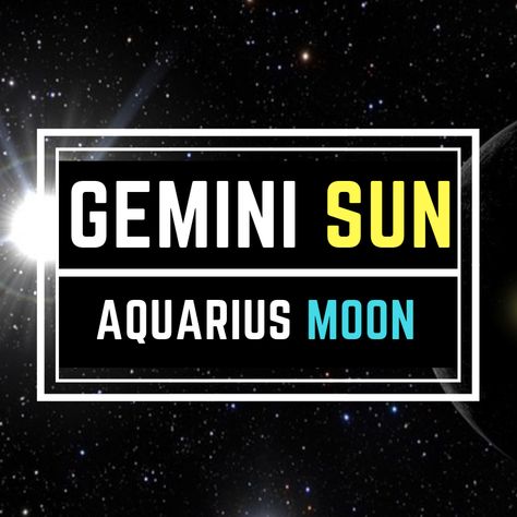 Sun in Gemini – Moon in Aquarius The Gemini sun Aquarius moon man or woman is an outgoing “thinker” who thinks differently than most. Although they enjoy being with people, conversing and socializing, they still march to their own drummer. They tend to mute their emotions and rationalize them rather than get immersed in the … Sag Moon, Gemini Sun Scorpio Moon, Moon Personality, Sun In Gemini, Gemini Sun, Sun Aquarius, Gemini Moon, Gemini Compatibility, Aquarius Moon