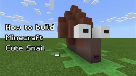 Cute Snail Mini-Build. Check out my Tutorials of Mini-Series block by block on My YouTube channel. #minecraft #cute #mini #snail Minecraft Small Statue Ideas, Minecraft Snail House, Minecraft Snail Statue, Minecraft Snail, Frog Statue Minecraft, Snail Meme Funny, Minecraft, Statue, Building