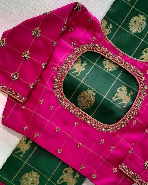 Pink Blouse Design, Plain Blouse Designs, Pink Blouse Designs, Blouse Designs High Neck, Wedding Saree Blouse, New Saree Blouse Designs, Wedding Saree Blouse Designs, Traditional Blouse Designs, Latest Model Blouse Designs