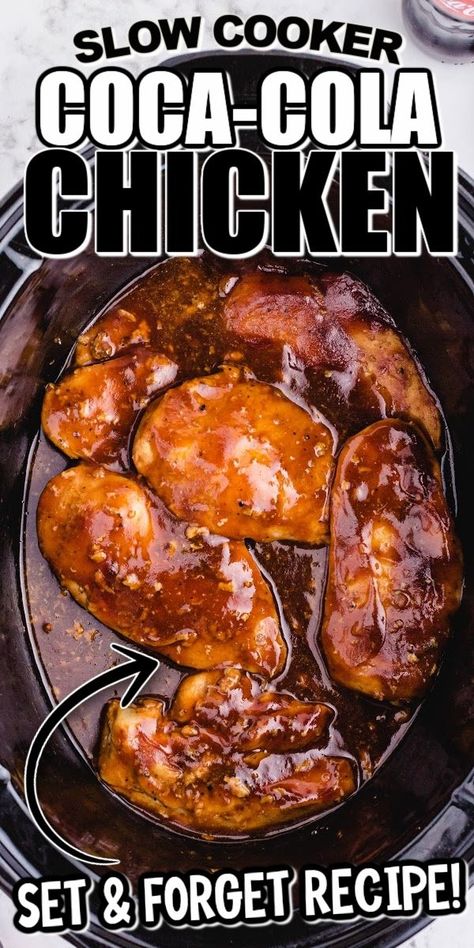 Recipes Using Pork Chops, Coca Cola Chicken, Recipes Using Pork, Cola Chicken, 2023 Recipes, Chicken Crockpot Recipes Easy, Easy Slow Cooker Chicken, Chicken Crockpot, Crockpot Cooking