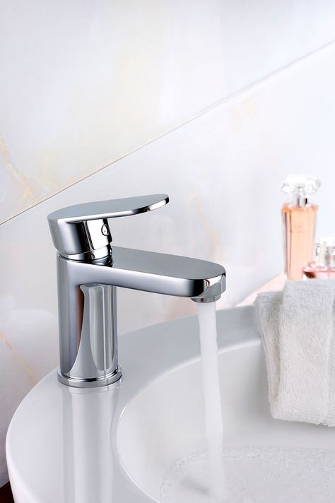 Stylish basin mixer taps from just £23.95! Taps For Bathroom Sinks, Mixer Taps Bathroom, Waterfall Taps Bathroom, Brass Basin Tap, Bathroom Basin Taps, Chrome Taps, Basin Mixer Taps, Basin Taps, Bathroom Basin