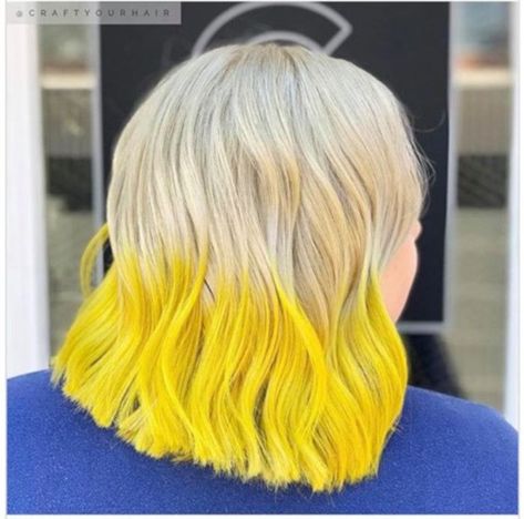 Unleash Your Inner Sunshine with These Yellow Hair Styles Blonde Dip Dye Hair, Dye Hair Blonde, Blonde Dip Dye, Dip Dyed Hair, Dyed Hair Ombre, Yellow Hair Color, Short Dyed Hair, Dyed Hair Pastel, Oc Things