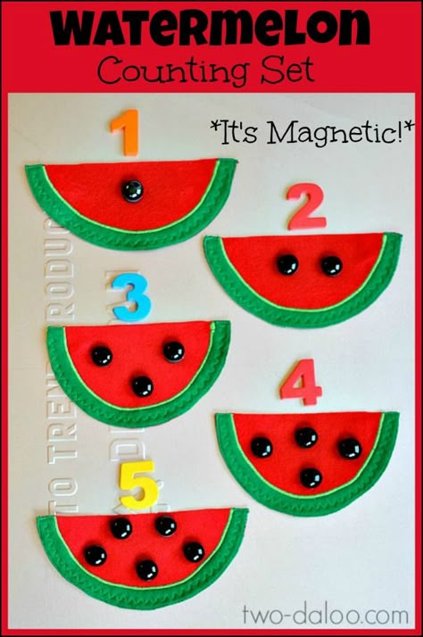 Watermelon Activities, Preschool Arts And Crafts, Simple Toys, Homemade Toys, Letter W, Preschool Math, Numeracy, Math For Kids, Preschool Art