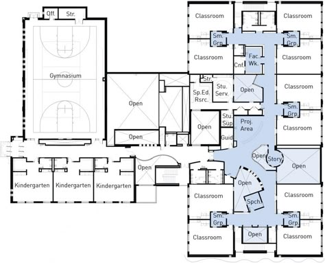 What Architecture Has to Say About Education: Three New Hampshire Schools by HMFH Architects Cool School Buildings, School Plans Architecture, High School Floor Plans Layout, School Plan Architecture, School Architecture Design, School Design Architecture, Classroom Floor Plan, School Building Plans, Elementary School Architecture