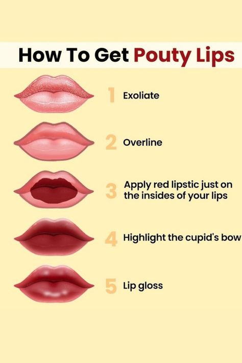 Achieving pouty lips is easier than you think! Follow these simple steps to plump up your lips and create a luscious, full pout. From lip care tips to makeup techniques, this guide will show you how to enhance your natural lip shape and create a stunning, irresistible look.#PoutyLips #LipPlumping #FullerLips #LipCare #LipTutorial #MakeupTips #BeautyHacks #LipstickLove #LipMakeup #BeautyTips #LipEnhancement #PoutGoals #LipPlumper #LipTrends #LipArt Large Lips Makeup, How To Do Pouty Lips, Downturn Lips, Heart Shaped Lips Makeup, How To Get Pouty Lips, Plump Lip Tutorial, Downturned Lips Makeup, Plum Lips Natural, Wide Lips Shape