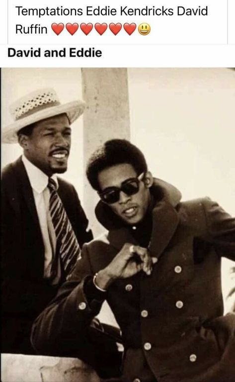 David Ruffin Temptations, Eddie Kendricks, David Ruffin, Old School Music, Soul Singers, R&b Music, Vintage Black Glamour, Northern Soul, Black Music