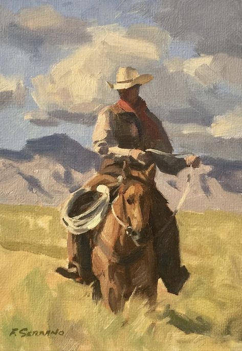 Cowboy Drawing, Western Artwork, Western Paintings, Cowboy Art, Horse Drawings, Amazing Art Painting, Art Inspiration Painting, Western Art, Horse Painting