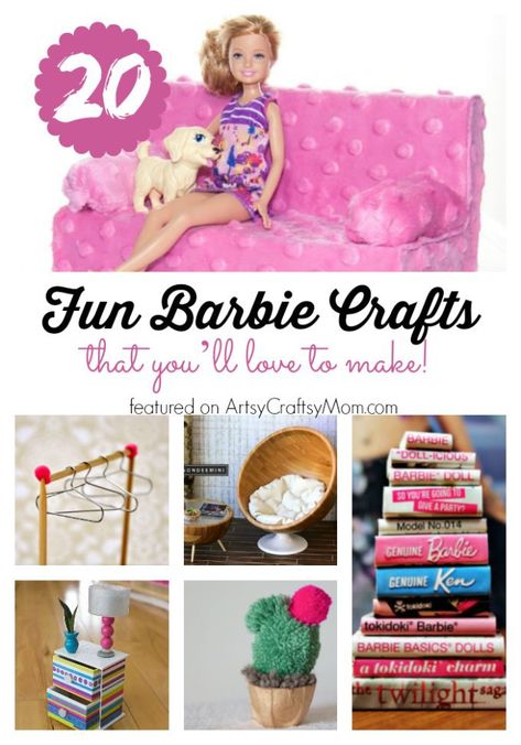 If you've got a Barbie doll or a Barbie lover at home, then you have got to check out these Amazing Barbie Crafts that are just too cute for words! Barbie Accessories Diy Free Printable, Diy Barbie House Accessories, Barbie Hacks Diy, Diy Barbie Accessories, Diy Barbie Stuff, Diy Doll Accessories, Diy Barbie Furniture Easy, Barbie Diy Accessories, Barbie Crafts