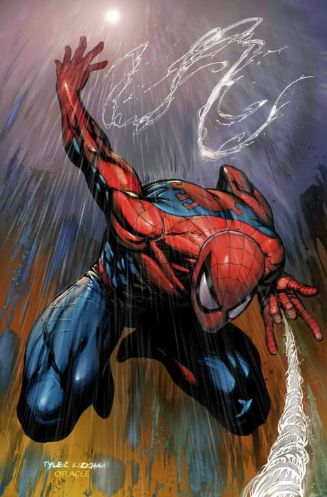 Marvel Comic Book Artwork • Spider-Man by Tyler Kirkham. Follow us for more awesome comic art, or check out our online store www.7ate9comics.com Spiderman Wolverine Hulk, Cartoon Marvel Characters Art, Spiderman Comic Art, All Spiderman, Web Slinger, Comic Marvel, Image Spiderman, Hulk Comic, Ultimate Spider Man