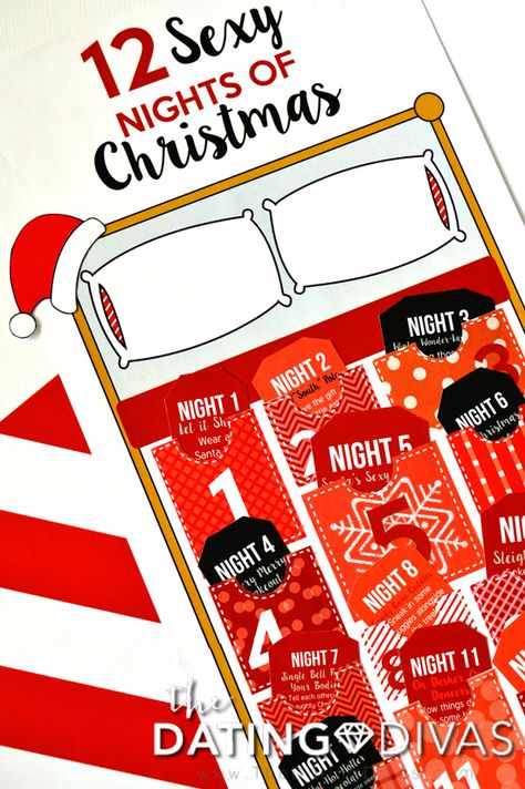 12 Sexy Nights of Christmas Quilt: Sexy Christmas Countdown 12 Days Of Christmas For Boyfriend, 12 Days Of Christmas Ideas For Boyfriend, 12 Days Of Christmas Husband, Couples 12 Days Of Christmas, 7 Days Till Christmas, 12 Days Of Christmas Ideas, Days Of Christmas Ideas, Date Night Ideas For Married Couples, Creative Date Night Ideas