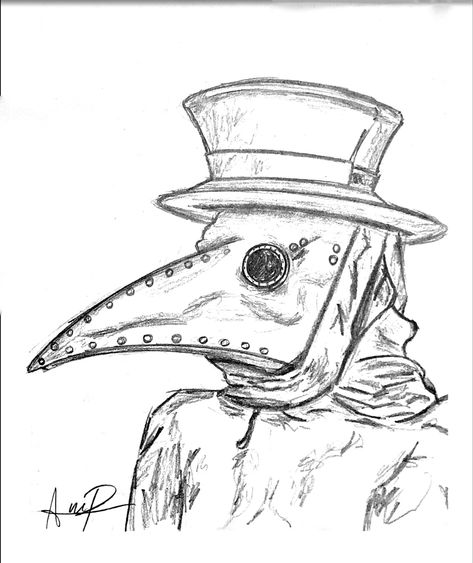 Drawing sketch of the black plague Plague Mask Drawing, Plague Doctor Mask Drawing, Plague Outfit, Plague Doctor Sketch, Plague Doctor Drawing, Outfit Sketches, Doctor Drawing, Black Plague, Plague Mask