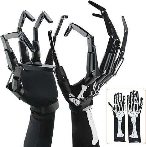 Amazon.com: Magoog Halloween Articulated Fingers with Pattern Gloves,Articulated Finger Extensions,Scary Skeleton Bone Claw Hand,Halloween Props Finger Claws,Fits Most Fingers Sizes,Black : Toys & Games Articulated Finger Extensions, Finger Extensions, Finger Claws, Articulated Fingers, Skeleton Gloves, Puppet Theaters, Human Finger, Black Fingers, Claw Gloves