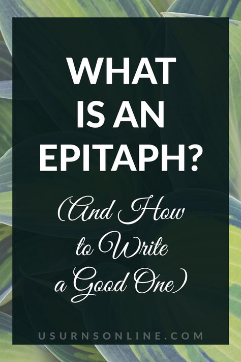 Are you looking to write a eulogy but in need of inspiration? How about writing a epitaph instead! This is an awesome guide into what an epitaph is and how to write a good one Writing A Eulogy, Companion Urns, Seasons Of Life, Tombstone, Celebration Of Life, Personal Growth, Favorite Quotes, Meant To Be, How To Memorize Things