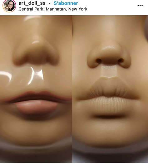 Blythe Lips Carving, Custom Blythe Dolls, Blythe Face, Doll Lips, Pullip Custom, American Girl Doll Hairstyles, Doll Face Paint, Doll Customization, Sculpted Doll