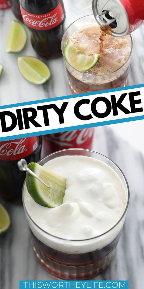 Dirty Diet Coke, Soda Drinks Recipes, Coke Recipes, Sonic Drinks, Coke Drink, Cocktail Vodka, Malibu Coconut, Pepper Recipes, Coconut Syrup