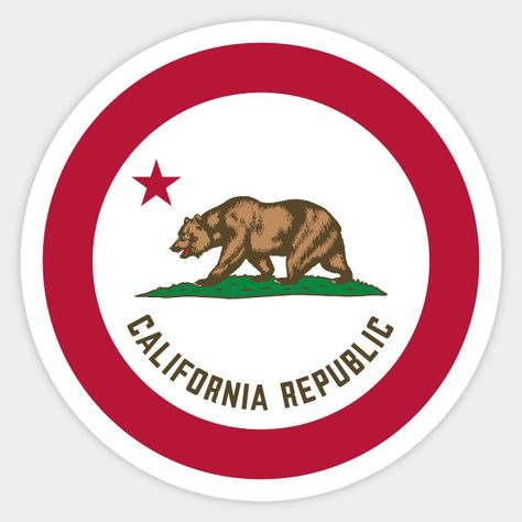 The California Roundel - California Flag - Sticker | TeePublic California Flag, Flag Sticker, Los Angeles California, Red White And Blue, Red White, Red And White, Flag, Angeles, California