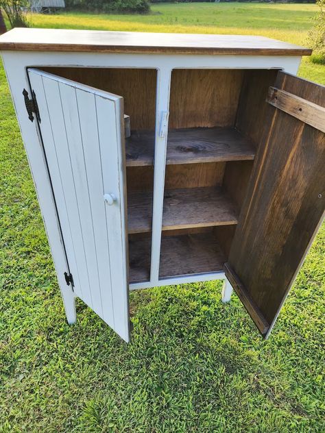 Handmade Rustic Jelly Cabinet With Primitive Charm, Kitchen Storage, Cupboard Organizer - Etsy Jelly Cabinet Makeover, Jelly Cabinet, Jelly Cupboard, Primitive Cabinets, Primitive Cupboards, Homemade Furniture, Cabinet Plans, Storage Cupboard, Wooden Cabinet