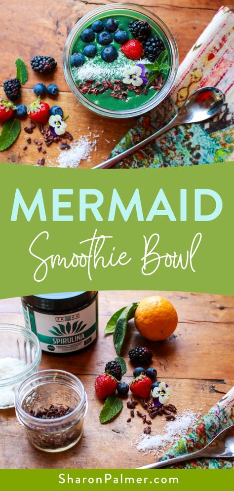 Mermaid Smoothie, Mermaid Bowl, Smoothie Bowls Recipe Easy, Smoothie Bowl Vegan, Smoothie Bowl Recipe Healthy, Vegan Smoothie Bowl, Blue Green Algae, Wfpb Recipes, Family Breakfast