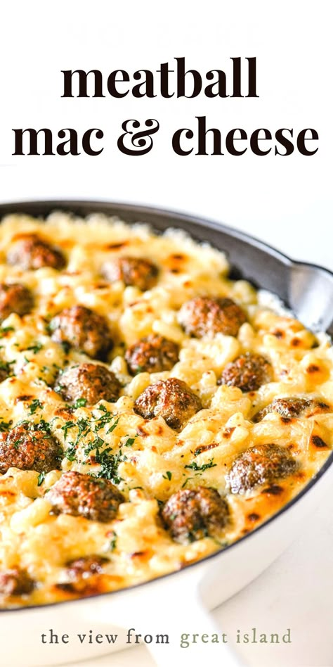 Meatballs Italian, Cheese Stuffed Meatballs, Baked Macaroni And Cheese, Island Recipes, Macaroni Recipes, Creamy Recipes, Baked Macaroni, Pasta Sauces, Macaroni Cheese