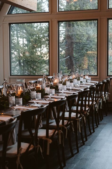 AirBnB elopement reception in Breckenridge, Colorado. Small family wedding dinner. Small Elopement Wedding Receptions, Oregon Airbnb Wedding, Small Cozy Cabin, Elopement Dinner, Colorado Airbnb, Small Family Wedding, Airbnb Elopement, Breckenridge Elopement, The Lodge At Breckenridge Wedding