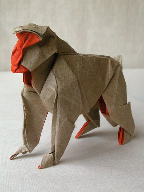 baboon origami Origami Monkey, Origami Japanese, Japanese Monkey, Origami Car, Origami Bowl, Japanese Macaque, Origami Yoda, Origami Star Box, Origami Dragon