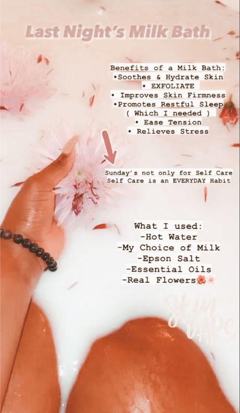 Things To Add To Your Bath, Benefits Of Milk Bath, Bath Must Haves, Bath Time Ideas, Hot Bath Benefits, Milk Bath Benefits, Bath Tips, Body Oil Diy, Spiritual Cleansing Bath