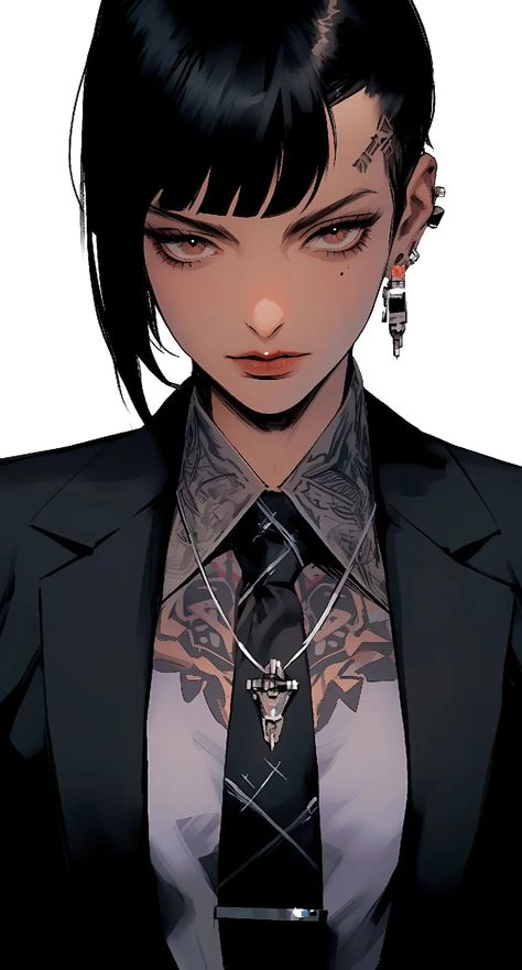 Suits And Tattoos, Yakuza Girl, Desenhos Gravity Falls, Vampire Girls, Human Anatomy Art, Everyday Art, Robot Art, Sketch Painting, Anatomy Art