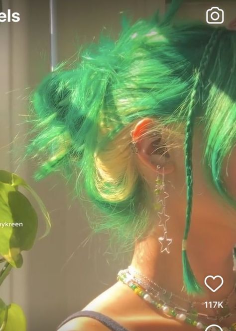 This hair dye is a revolutionary way to change the color of your hair. It is easy to use, and it is safe for everyone. Different Extensions Hair, Green Hair Girl Aesthetic, Indie Hair Dye, Hair Dye Ideas Green, Colored Hair Aesthetic, Dye Roots, Hair Dye Inspo Aesthetic, Aesthetic Hair Dye, Sea Green Hair