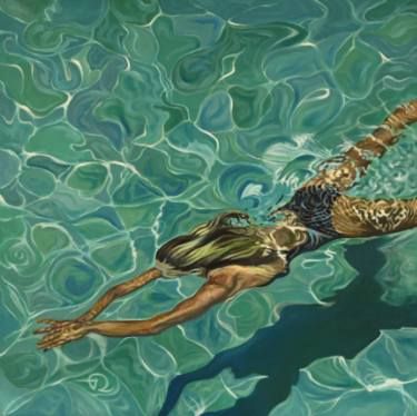 Beach Swimmers Art, Mum Painting, Strong Pictures, Swimming Illustration, Underwater Fashion, Eric Zener, Swimming Art, Water Paintings, Pool Paint