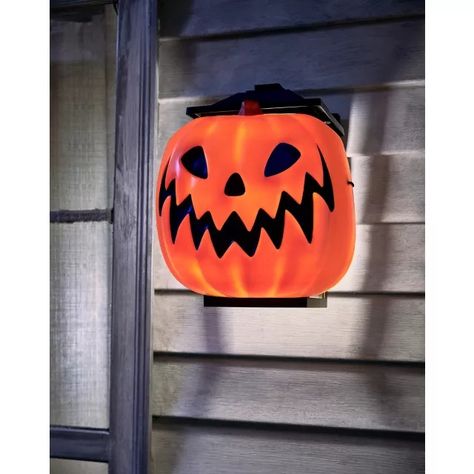 Pumpkin Porch Light Cover - Spirithalloween.com Halloween Trail Mix, Steampunk Womens Costume, Porch Light Covers, Disney Baby Costumes, Pumpkin Porch, Light Up Costumes, Spider Web Decoration, Porch Pumpkins, Book Character Costumes