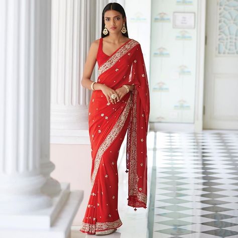 Anita Dongre Saree, Pink Bridal Lehenga, Wedding Sarees Online, Anita Dongre, Red Saree, Lehenga Saree, Embroidered Wedding, Saree Shopping, Stylish Sarees