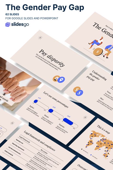 The Gender Pay Gap Company Illustration, Saturn Planet, Gender Pay Gap, Power Point Template, Google Slides Themes, Canva Design, Slide Design, Microsoft Powerpoint, Powerpoint Design