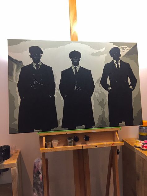 peaky blinders canvas Castle Mural, Peaky Blinders Poster, Prismacolor Art, Drawing Now, Painted Tote, Canvas Drawings, Pop Culture Art, Canvas Painting Designs, Mini Canvas Art