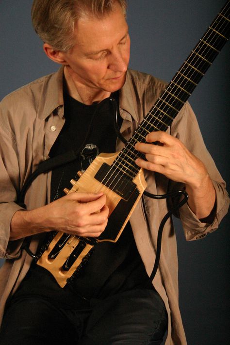 John Stowell with his custom DragonFly Dragon Lore, Traveler Guitar, Electric Cello, Headless Guitar, Guitar Inspiration, Travel Guitar, Small Guitar, Guitar Rack, Guitar Notes