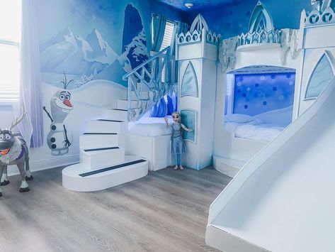 Frozen Theme Room Bedrooms, Frozen Themed Room Ideas, Frozen Theme Bedroom Ideas, Disney Frozen Bedroom Ideas, Toddler Frozen Bedroom, Elsa Bedroom Ideas Frozen Room, Frozen Kids Room, Frozen Bedroom Ideas Toddler, Elsa Room Ideas Bedrooms