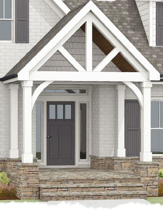 Front Porch Remodel Ideas, Porch Remodel Ideas, Unique Garage Doors, Front Porch Remodel, Portico Design, Garage Door Types, Porch Styles, Porch Remodel, Porch Addition