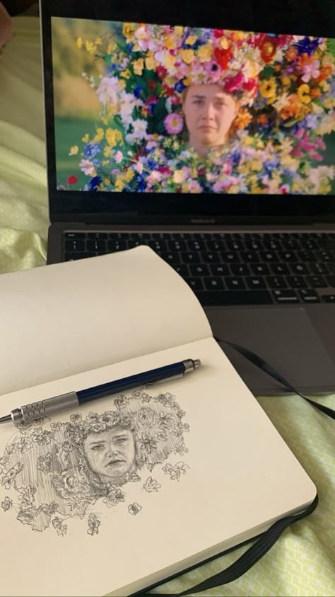 Midsommar Drawing, Movie Sketchbook, Film Sketchbook, Sketchbook Inspo, Senior Project, Bullet Journal Art, Sketchbook Art, Drawing Inspo, Sketches Easy