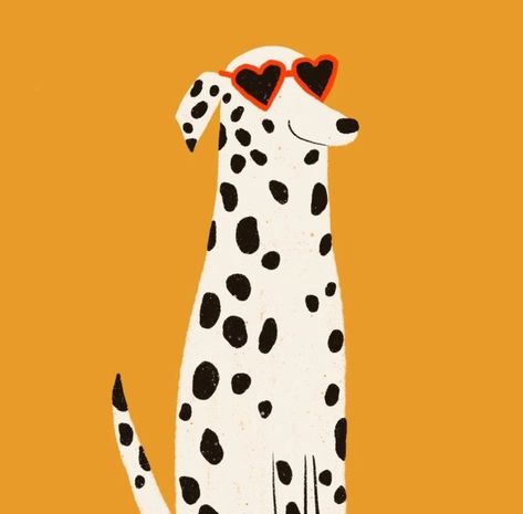 Diy Dog Painting, Colorful Art Print, Cute Dog Illustration Art, Illustration Art Dog, Dog Paintings Easy, Simple Animal Paintings, Funky Painting Ideas, Fun Things To Paint, Funky Art Prints