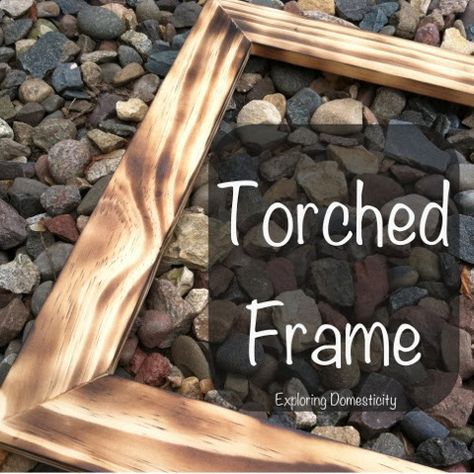 This Torched Wood Frame is a great way to make a simple frame out of scrap wood look like a million bucks! Need an easy, meaningful wedding gift? Read on to see what I did for a wedding last weekend.When I got this monogrammed burlap sign from Jodi at Successful Secrets I was so excited. I ... Picture Frame Boyfriend, Burning Picture, Woodworking Plans Clocks, 2x4 Wood Projects, Torched Wood, Torch Wood, Mirror Decor Ideas, 2x4 Wood, Repurpose Furniture