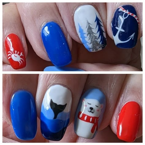 Cruise Nail Ideas Alaska, Alaskan Cruise Nail Designs, Alaskan Cruise Nails Ideas, Alaska Inspired Nails, Alaska Cruise Nail Ideas, Alaska Nails Ideas, Alaska Themed Nails, Cruise Nails Alaska, Alaska Nail Art