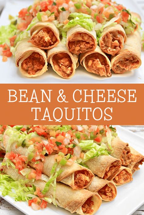 Taquitos Vegetarian, Bean And Cheese Taquitos, Vegan Taquitos Recipe, Bean Taquitos, Cheese Taquitos, Vegan Refried Beans, Vegan Cheddar Cheese, Taquitos Recipe, Potluck Dishes