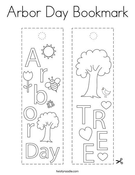 Arbor Day Bookmark Coloring Page - Twisty Noodle Arbor Day Poster Ideas, Tree Writing Activities, Tree Day Activities For Kids, Arbor Day Activities For Toddlers, Arbor Day Activities For Kids, Arbor Day Crafts, Arbor Day Activities, Arbor Day Coloring Page, Arbor Day