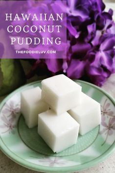 Coconut Jelly Pudding, Easy Chinese Dessert Recipes, Easy Asian Dessert Recipes, Easy Asian Desserts, Chinese Pudding, Coconut Pudding Dessert, Custard Egg, Hawaiian Dessert Recipes, Coconut Milk Pudding