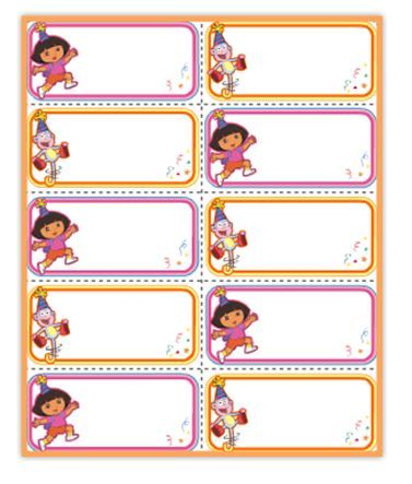 Dora Party Name Tags! Diego Dora, Party Name Tags, Name Slip, Dora Party, Dora Diego, Dora Birthday, Elmo Party, Party Names, Bubble Guppies